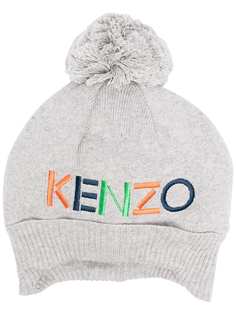 Kenzo Kids шапка бини с помпоном и вышитым логотипом