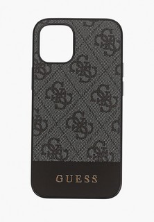 Чехол для iPhone Guess 12 mini (5.4), PU 4G Stripe Metal logo Grey