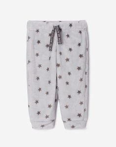 Плюшевые серые брюки со звёздочками для малыша Gloria Jeans