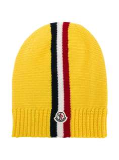 Moncler Enfant tricolour stripe beanie