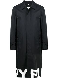 Burberry однобортное пальто с логотипом
