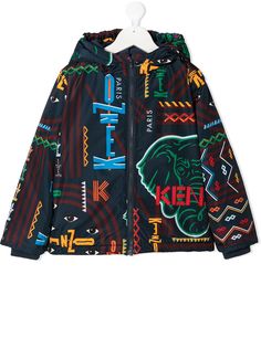 Kenzo Kids куртка с капюшоном и логотипом