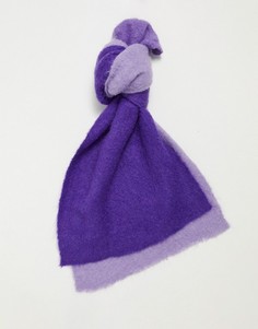 Фиолетово-сиреневый шарф с эффектом омбре из ткани с добавлением шерсти ASOS DESIGN-Многоцветный