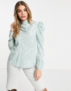 Блузка с высоким воротником и принтом AX Paris-Многоцветный