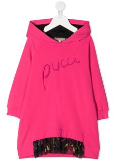 Emilio Pucci Junior платье с капюшоном и логотипом