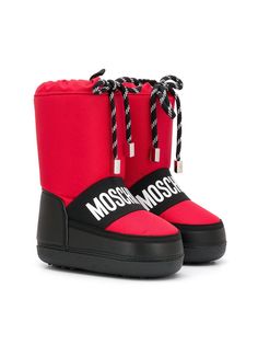 Moschino Kids зимние сапоги с кулиской и логотипом