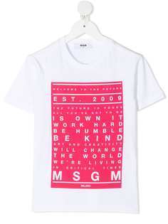 MSGM Kids футболка с надписью