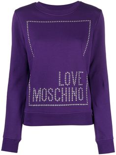 Love Moschino толстовка с логотипом и заклепками