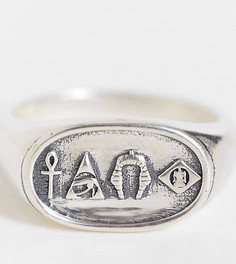 Серебристое кольцо-печатка с иероглифами Serge DeNimes-Серебристый