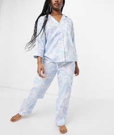 Сатиновая пижама с лацканами и узором пейсли Lauren by Ralph Lauren-Многоцветный