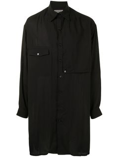 Yohji Yamamoto длинная рубашка с асимметричной вставкой