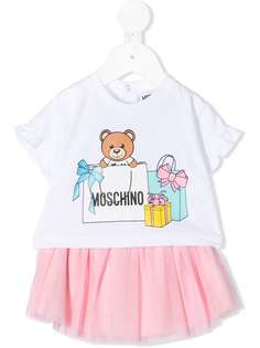 Moschino Kids комплект из юбки и футболки с графичным принтом