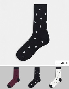 Набор из 3 пар носков в горошек Bolongaro Trevor-Черный цвет