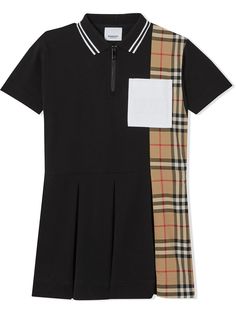 Burberry Kids платье поло со вставкой Vintage Check