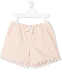 Chloé Kids шорты с вышивкой