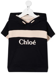 Chloé Kids худи с короткими рукавами и логотипом