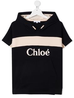 Chloé Kids худи с короткими рукавами и логотипом