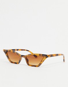 Солнцезащитные очки «кошачий глаз» в черепаховой оправе AJ Morgan-Коричневый цвет
