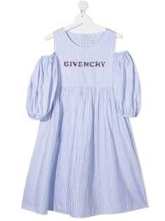 Givenchy Kids платье в полоску с открытыми плечами