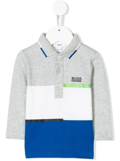 BOSS Kidswear рубашка-поло дизайна колор-блок