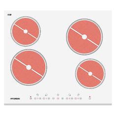 Варочная панель Hyundai HHE 6450 WG, электрическая, независимая, белый