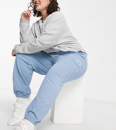 Выбеленные синие джоггеры в стиле oversized с логотипом от комплекта ASOS Weekend Collective Curve-Голубой