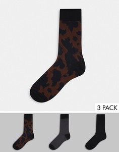 Набор из 3 пар носков со звериным принтом Bolongaro Trevor-Многоцветный
