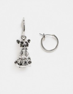 Серебристые серьги-кольца диаметром 12 мм с кошкой ASOS DESIGN-Серебристый