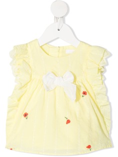 Chloé Kids блузка с оборками и цветочной вышивкой