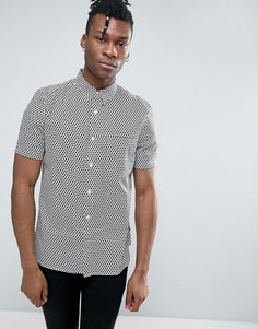 Рубашка классического кроя с принтом и короткими рукавами French Connection-Серый