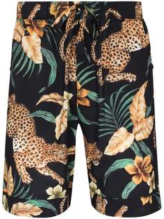 Desmond & Dempsey jungle print pajama shorts