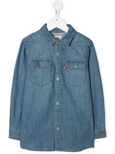 Levis Kids джинсовая рубашка с нашивкой-логотипом