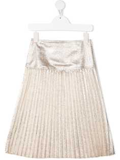Chloé Kids плиссированная юбка с эффектом металлик