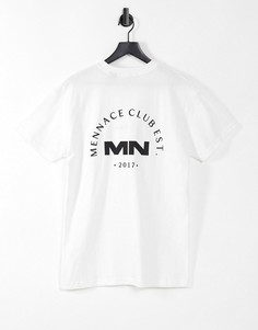 Белая футболка с надписью "Club Est" Mennace-Белый
