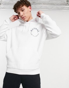 Белый oversized-худи с круглым зеленым логотипом на груди ASOS Actual