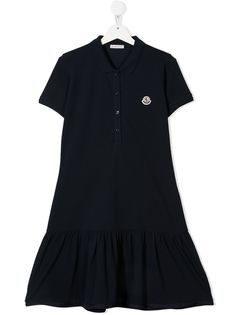 Moncler Enfant платье поло с нашивкой-логотипом