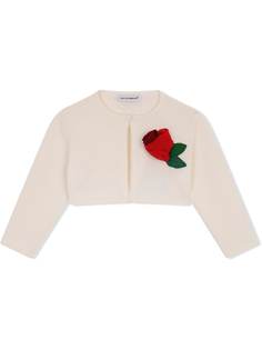 Dolce & Gabbana Kids кардиган с цветочной аппликацией