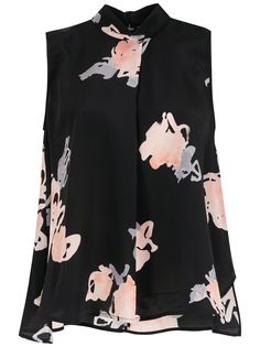 Emporio Armani блузка с высоким воротником и цветочным принтом