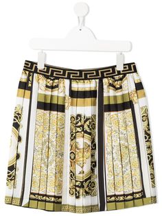 Versace Kids плиссированная юбка с принтом Barocco