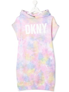 Dkny Kids платье-худи с принтом тай-дай