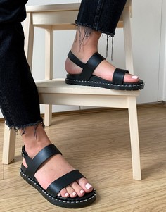 Черные сандалии с заклепками London Rebel-Черный цвет