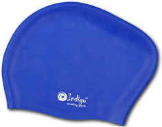 Шапочка для плавания INDIGO для длинных волос, синяя (803 SC)