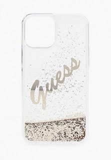 Чехол для iPhone Guess 12 Pro Max (6.7), Liquid glitter Script logo Gold