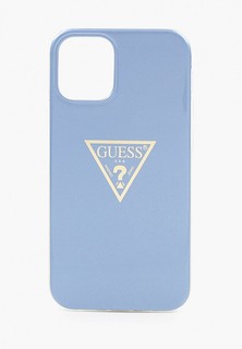 Чехол для iPhone Guess 12 mini (5.4), PC/TPU Metallc effect Triangle logo Light blue