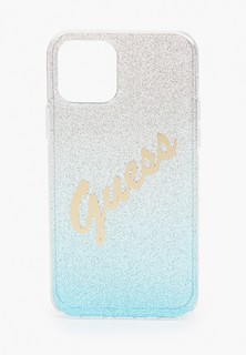 Чехол для iPhone Guess 12/12 Pro (6.1), PC/TPU Script logo Gradient Glitter/Blue