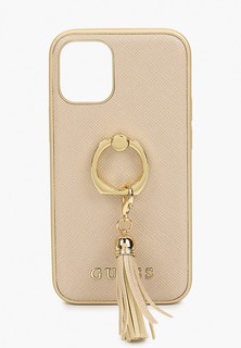 Чехол для iPhone Guess 12 mini (5.4), PU Saffiano + Ring Beige