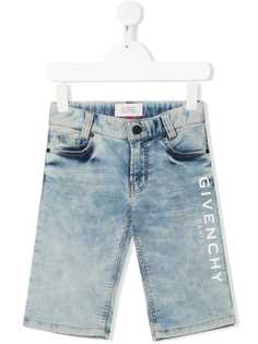 Givenchy Kids джинсовые шорты с логотипом
