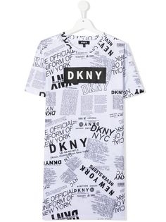 Dkny Kids платье-футболка с газетным принтом