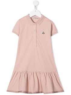 Moncler Enfant платье поло с нашивкой-логотипом