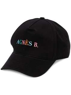 agnès b. кепка в стиле колор-блок с вышитым логотипом